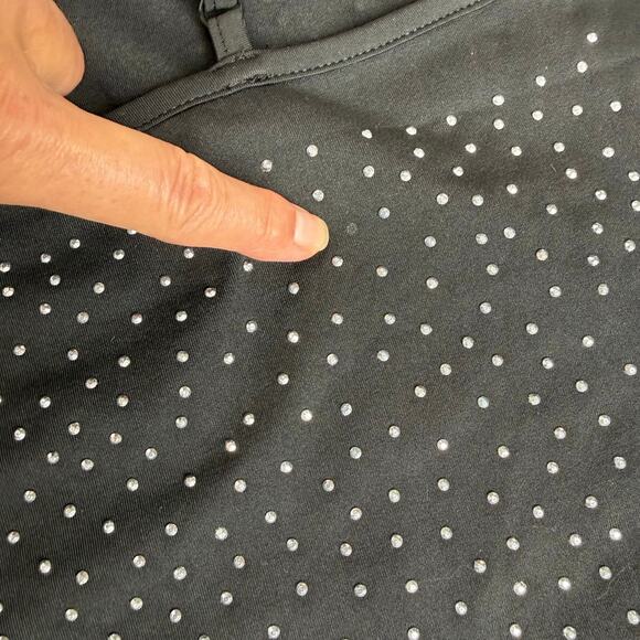 New Black Crystal Sparkle Bodysuit Tank Large Party Club NYE Glam Holiday Bling - Picture 7 of 15
